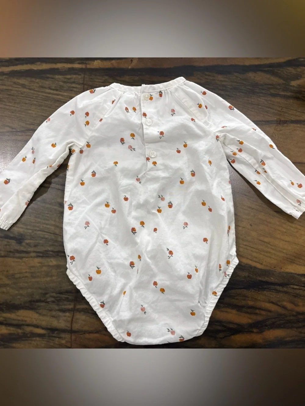 Carter's White Long-Sleeve Baby Bodysuit with Tiny apples Fruit Print 🍎